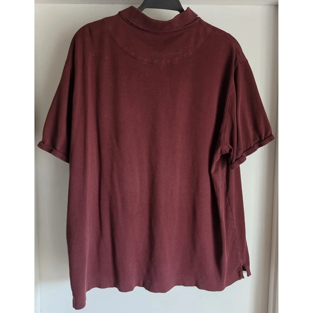 Banana Republic Polo Shirt XL Maroon Solid Short Sleeve Cotton Classic Casual